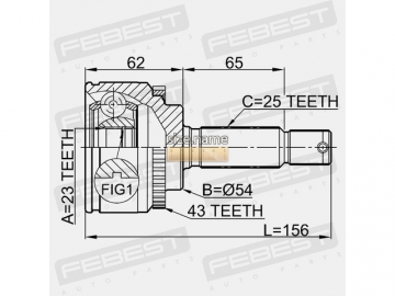 Outer CV Joint 0410-010A43 (FEBEST)
