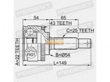 Outer CV Joint 0410-012A43 (FEBEST)