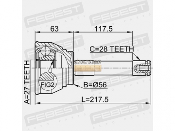 Outer CV Joint 0410-014 (FEBEST)