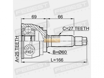 Outer CV Joint 0410-023 (FEBEST)