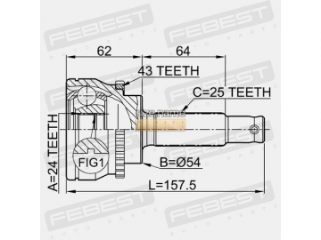 Outer CV Joint 0410-033A43 (FEBEST)
