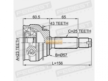 Outer CV Joint 0410-035A43 (FEBEST)