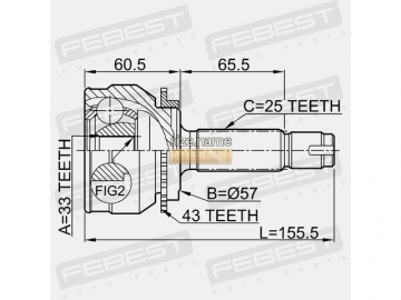 Outer CV Joint 0410-044A43 (FEBEST)