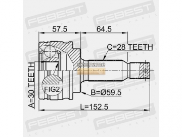 Outer CV Joint 0410-CY2 (FEBEST)
