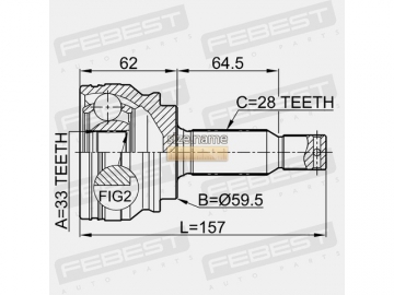 Outer CV Joint 0410-CY34 (FEBEST)