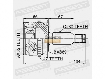 Outer CV Joint 0410-KB4A47 (FEBEST)