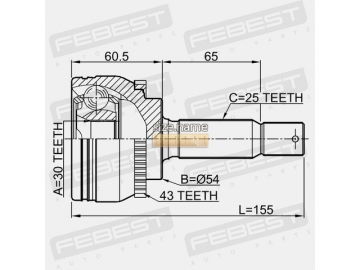 Outer CV Joint 0410-N94A43 (FEBEST)