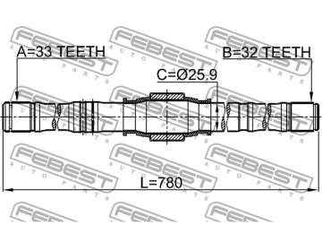 Axle Half Shaft 0412-DJRH (FEBEST)