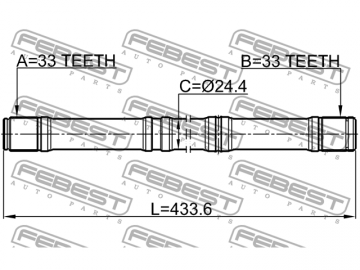 Axle Half Shaft 0412-GACVTLH (FEBEST)