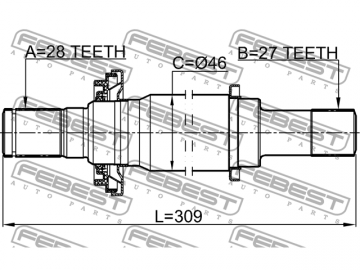 Axle Half Shaft 0412-NA4RH-KIT (FEBEST)