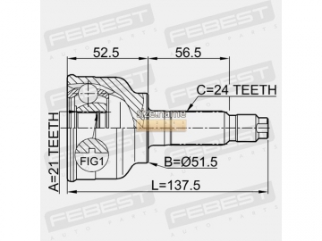 Outer CV Joint 0510-004 (FEBEST)
