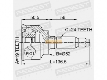 Outer CV Joint 0510-014 (FEBEST)