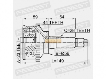 Outer CV Joint 0510-018A44 (FEBEST)