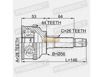 Outer CV Joint 0510-034A44 (FEBEST)
