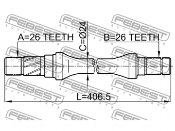 Axle Half Shaft 0512-626GD (FEBEST)