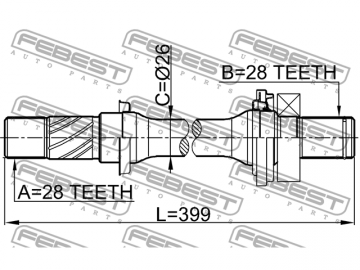 Axle Half Shaft 0512-6GG (FEBEST)
