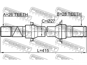 Axle Half Shaft 0512-BL16AT (FEBEST)