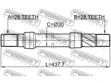 Axle Half Shaft 0512-CX7RH (FEBEST)