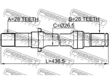 Axle Half Shaft 0512-LWMTRH (FEBEST)