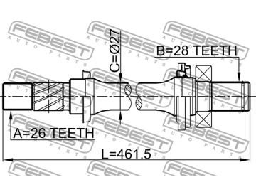 Axle Half Shaft 0512-M316AT (FEBEST)