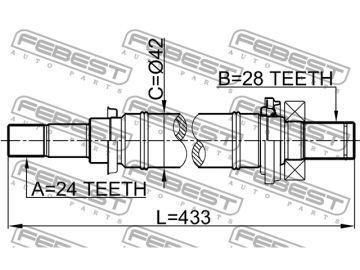 Axle Half Shaft 0512-M316MT (FEBEST)