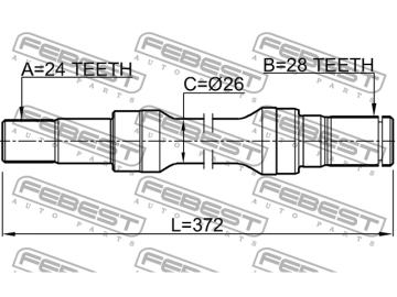 Axle Half Shaft 0512-M323RH (FEBEST)