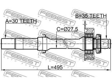 Axle Half Shaft 0512-TRIBRH (FEBEST)