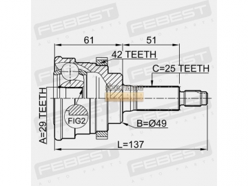 Outer CV Joint 0710-029A42 (FEBEST)