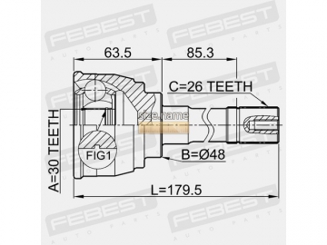 Outer CV Joint 0710-034 (FEBEST)