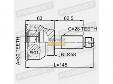 Outer CV Joint 0710-036 (FEBEST)