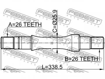 Axle Half Shaft 0712-RH413 (FEBEST)