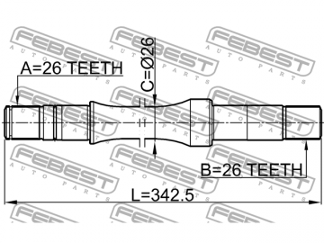 Axle Half Shaft 0712-RH413WD (FEBEST)