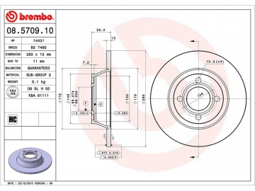 Диск гальмівний 08.5709.10 (BREMBO)