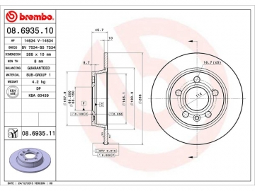 Диск тормозной 08.6935.10 (BREMBO)