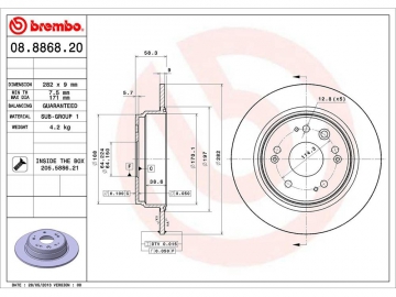 Диск тормозной 08.8868.20 (BREMBO)