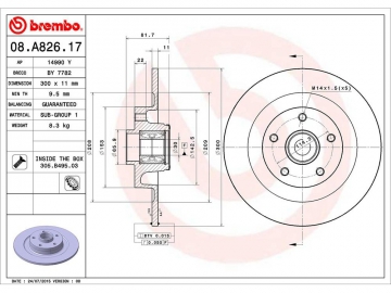 Brake Rotor 08.A826.17 (BREMBO)