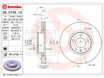 Brake Rotor 09.5749.10 (BREMBO)