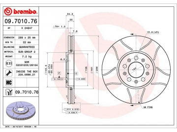 Brake Rotor 09.7010.76 (BREMBO)