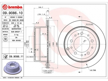 Диск гальмівний 09.9086.11 (BREMBO)