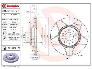 Brake Rotor 09.9130.75 (BREMBO)