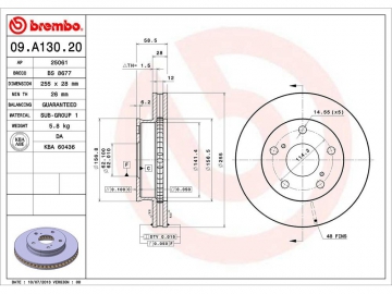 Brake Rotor 09.A130.20 (BREMBO)