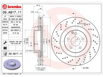 Диск тормозной 09.A817.11 (BREMBO)