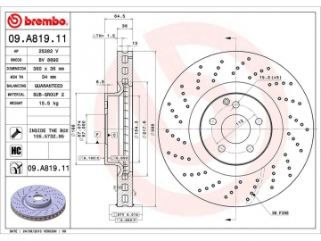 Диск гальмівний 09.A819.11 (BREMBO)