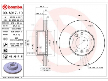 Диск тормозной 09.A917.10 (BREMBO)