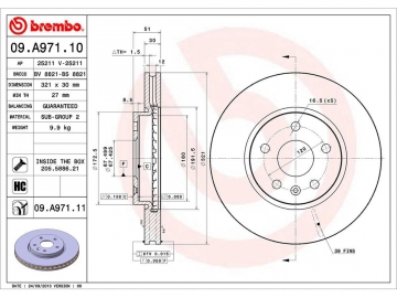 Диск гальмівний 09.A971.10 (BREMBO)