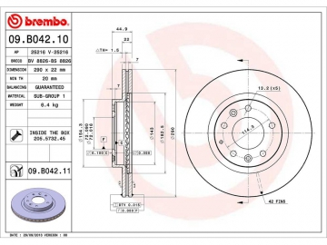 Диск гальмівний 09.B042.11 (BREMBO)