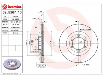 Диск тормозной 09.B267.10 (BREMBO)