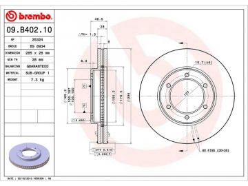 Brake Rotor 09.B402.10 (BREMBO)