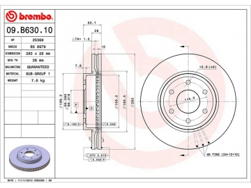 Brake Rotor 09.B630.10 (BREMBO)