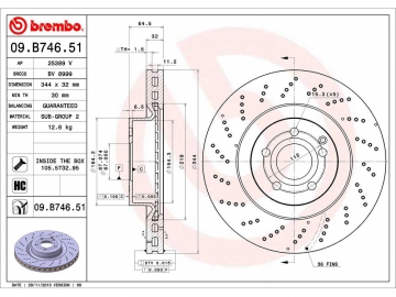 Brake Rotor 09.B746.51 (BREMBO)